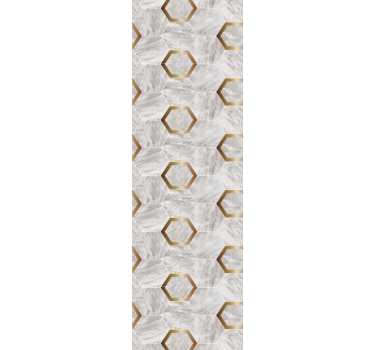 Papier peint chambre Motifs hexagonaux grand et or marbe - TenStickers
