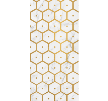 Papier peint chambre sticker hexagonal en marbre doré - TenStickers
