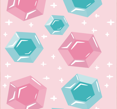 Papier peint chambre enfant rose graphique diamants - TenStickers