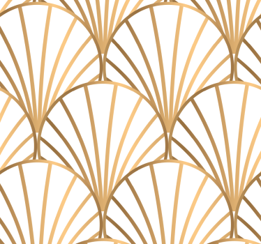 Papier peint pour chambre adulte art déco demi-cercles blancs et  - TenStickers