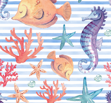 Papier peint poissons modèle de la faune océanique - TenStickers