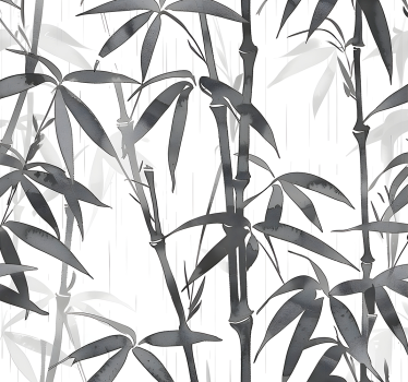 Papier peint entrée motif de feuilles de bambou - TenStickers