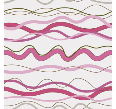 Papier peint couloir rayures ondulées rose - TenStickers