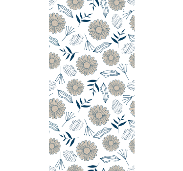 Papier peint nature  deco marguerite beige - TenStickers