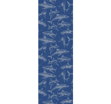 Papier peint chambre bleu requins - TenStickers