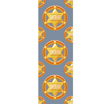 Papier peint rayé modèle d'insigne de shérif - TenStickers