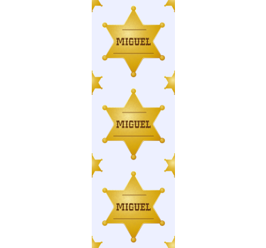 Papier peint chambre bébé étoiles de shérif personnalisables - TenStickers