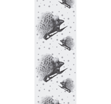 Papier peint animaux motif hérisson gris - TenStickers