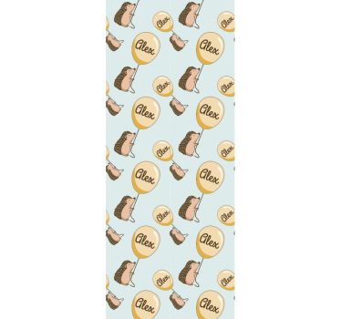 Porc-épic avec ballon avec nom - TenStickers