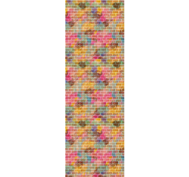 Papier peint effet brique mosaïque de briques colorées - TenStickers