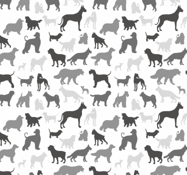 Papier peint chiens silhouettes - TenStickers