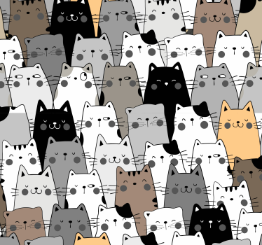 Papier peint cuisine motif chats coloré - TenStickers