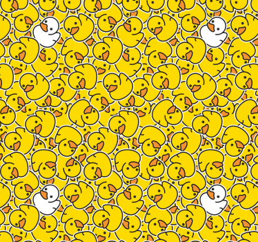 Tapisserie moderne Canard blanc mignon différent - TenStickers