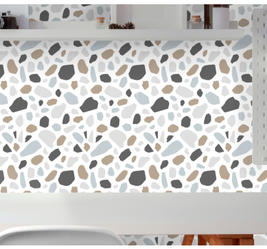 Papier peint pierre terrazo gris - TenStickers