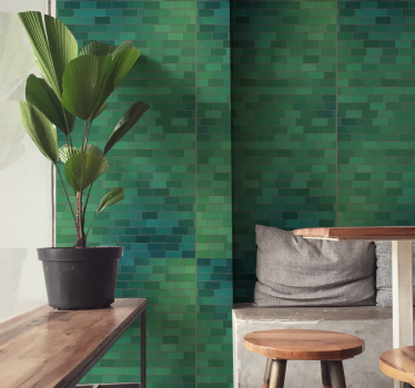 Papier peint motif texture carrelée verte - TenStickers