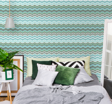 Papier peint à rayure Vagues scandinaves - TenStickers