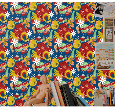 Papier peint abstrait touche fruitée - TenStickers