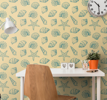 Papier peint animaux coquillages marins - TenStickers