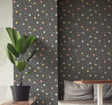 Papier peint avec rond Points colorés - TenStickers