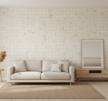 Papier peint beige couleur crème avec effet lin - TenStickers