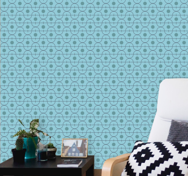 Papier peint bleu formes géométriques bleues - TenStickers