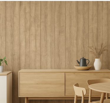 Papier peint bois chêne naturel sablé vertical - TenStickers