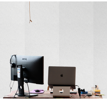 Papier peint briques espace de travail minimaliste - TenStickers