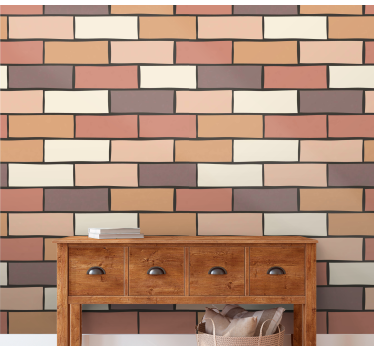 Papier peint briques motif de brique - TenStickers