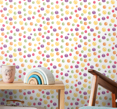 Papier peint cercles éclat de pois - TenStickers