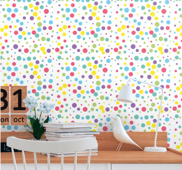 Papier peint cercles explosion à pois - TenStickers