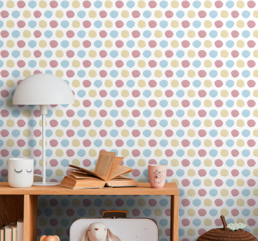 Papier peint cercles motif à pois - TenStickers