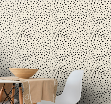 Papier peint cercles motif à pois noirs - TenStickers
