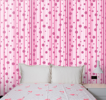 Papier peint cercles motif à pois rayés - TenStickers