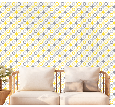 Papier peint cercles motif circulaire - TenStickers