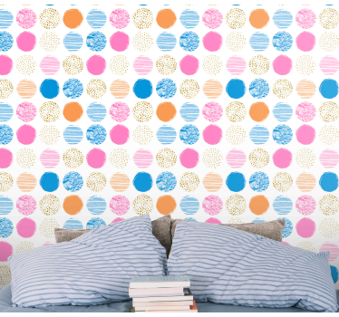 Papier peint cercles motif de cercles colorés - TenStickers