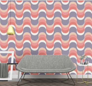 Papier peint cercles motif de vagues rythmées - TenStickers