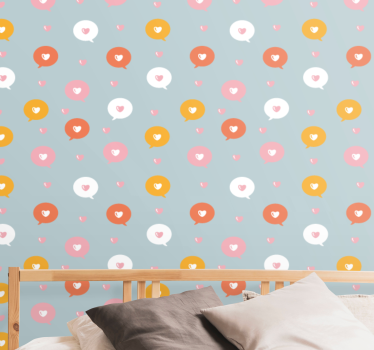 Papier peint cercles motif floral à pois - TenStickers