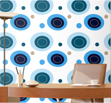 Papier peint cercles motifs abstraits circulaires - TenStickers