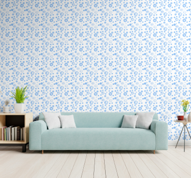 Papier peint cercles motifs circulaires bleus - TenStickers