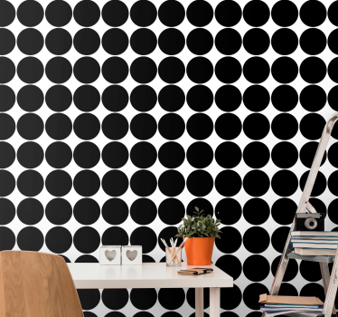 Papier peint cercles motif circulaire noir chic - TenStickers