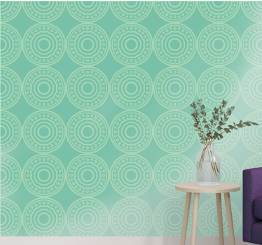 Papier peint cercles vibrations à motifs circulaires - TenStickers