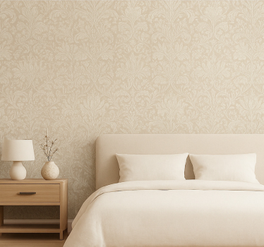 Papier peint chambre adulte fleurs beiges classiques - TenStickers