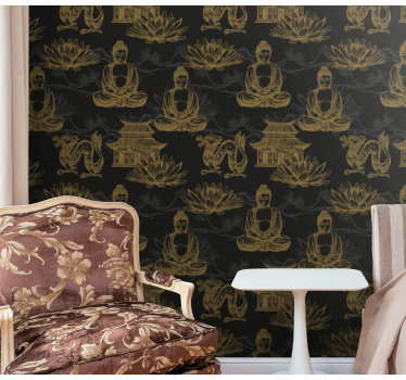 Papier peint chambre adulte iconographie bouddhiste - TenStickers