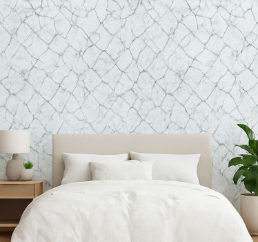 Papier peint chambre adulte marbre blanc fissuré - TenStickers