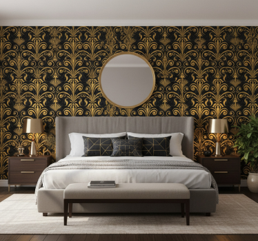 Papier peint chambre adulte noir et or luxe - TenStickers