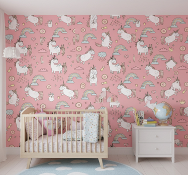 Papier peint chambre enfant plaisir de licorne magique - TenStickers