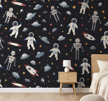 Papier peint chambre enfant univers cosmiques - TenStickers