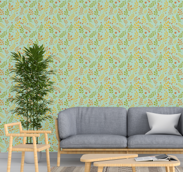 Papier peint chambre Feuilles d'ambre - TenStickers