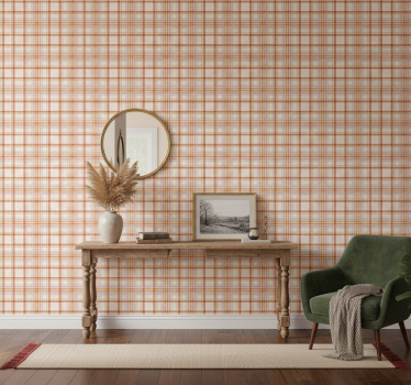 Papier peint couloir à motifs tartan écossais - TenStickers