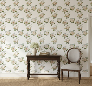 Papier peint couloir arrangement délicat blanc - TenStickers
